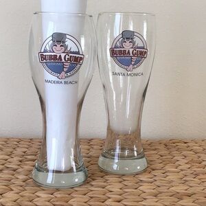 Set of 2 Bubba Gump Shrimp Co. Glasses, Santa Monica (CA) & Madeira Beach (FL)
